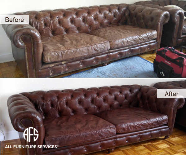 Complete leather tufted sofa couch chesterfield ...